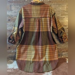 New Hi Lo Button Down Multi Colored Tunic